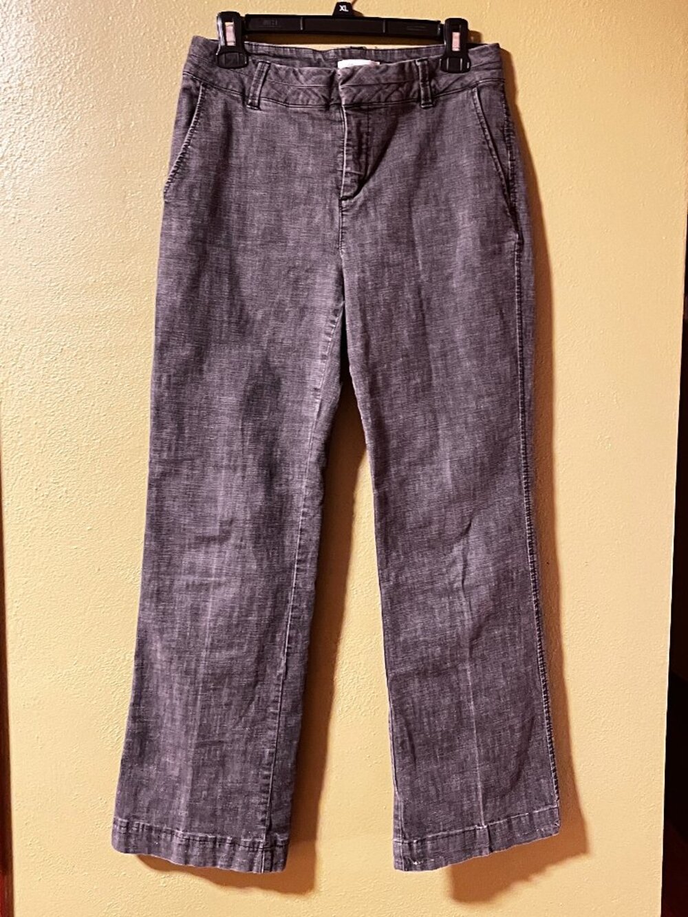 Coldwater Creek Gray Linen Blend Straight Leg Pants Women's Size 8